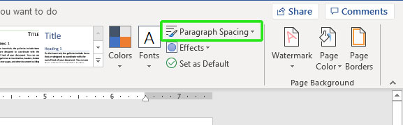 Click on the ‘Paragraph Spacing’ button