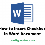 How to Insert Checkbox in Word Document