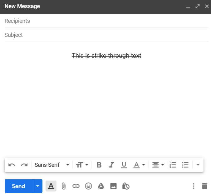 How to Strikethrough in Gmail 3