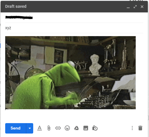 Write your email along with the attached GIF and then click ‘Send.’