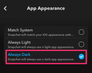 enable to dark mode